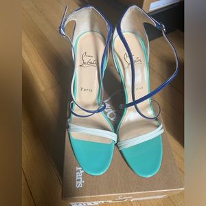 New In Box Authentic Christian Louboutin cross over sandals in a size 40